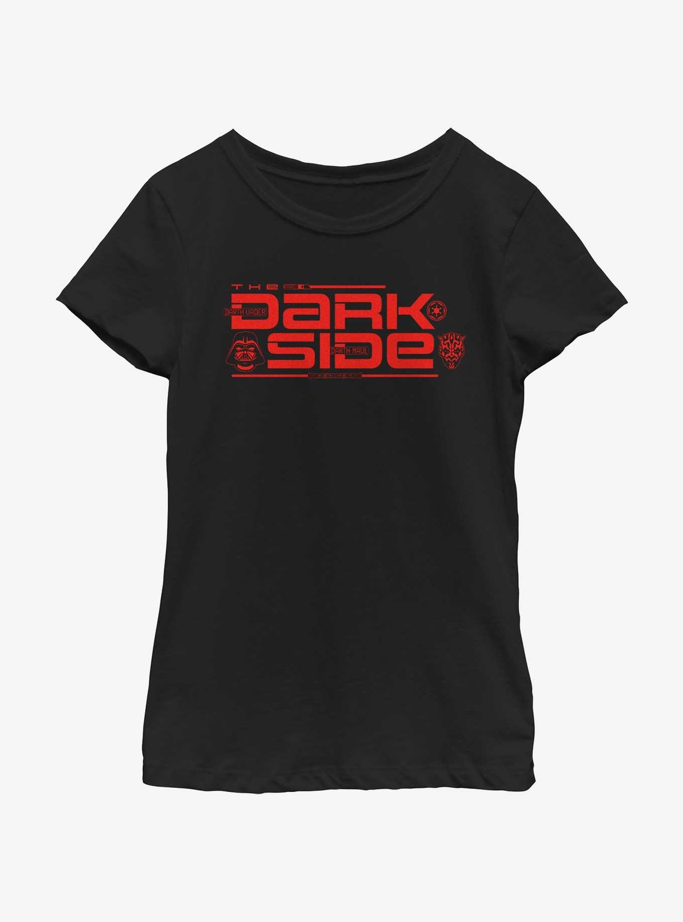 Star Wars The Dark Side Logo Youth Girls T-Shirt, BLACK, hi-res