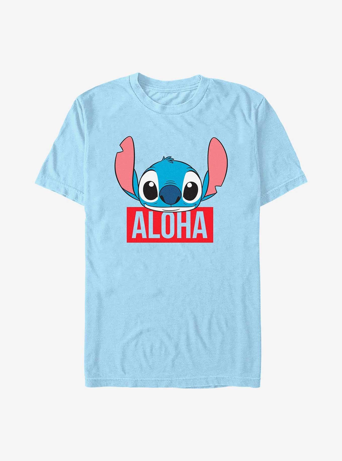 Disney Lilo & Stitch Stitch Head Aloha T-Shirt - BLUE