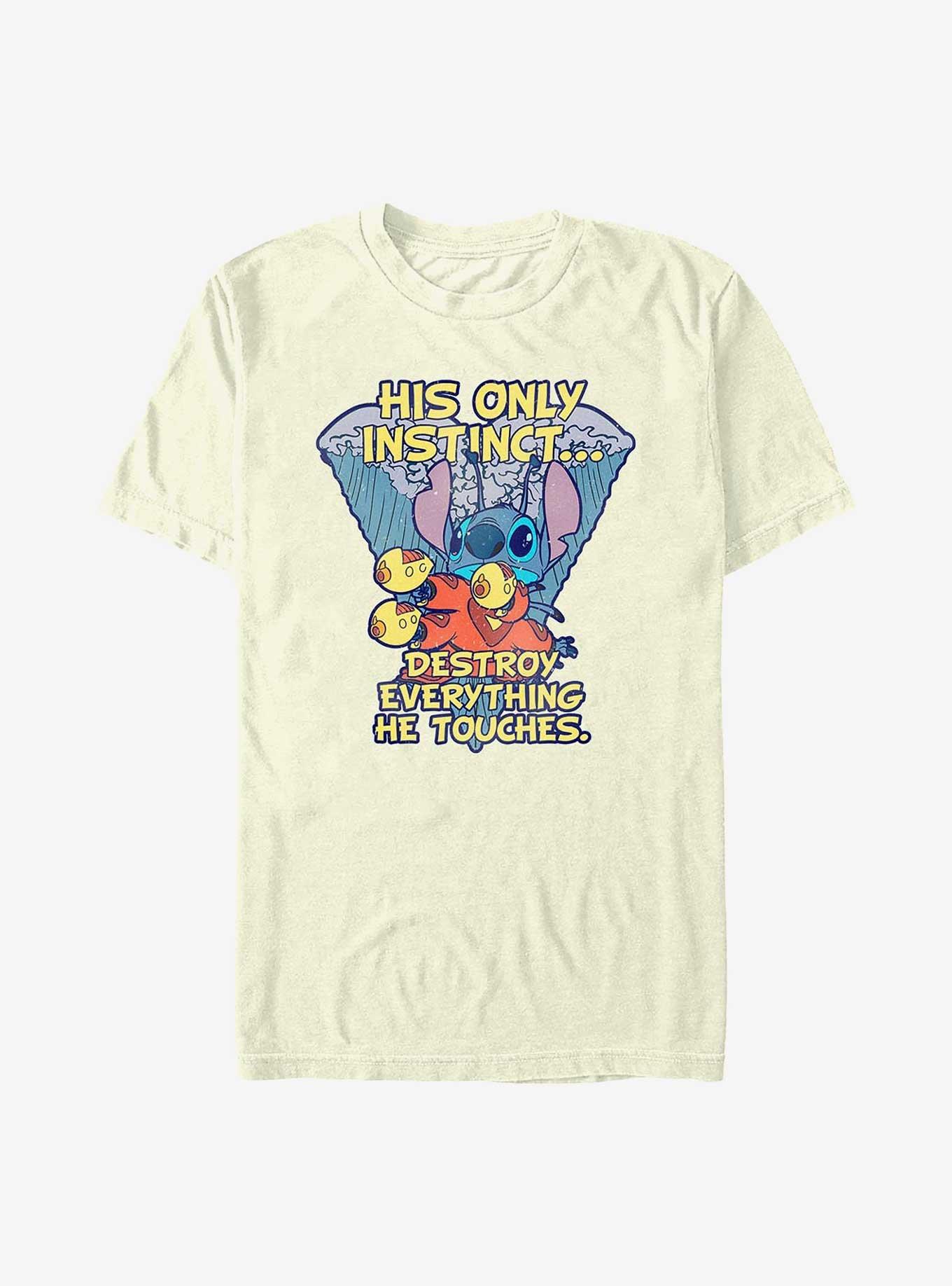 Disney Lilo & Stitch Stitch Destroy Everything T-Shirt - BEIGETAN | Hot ...