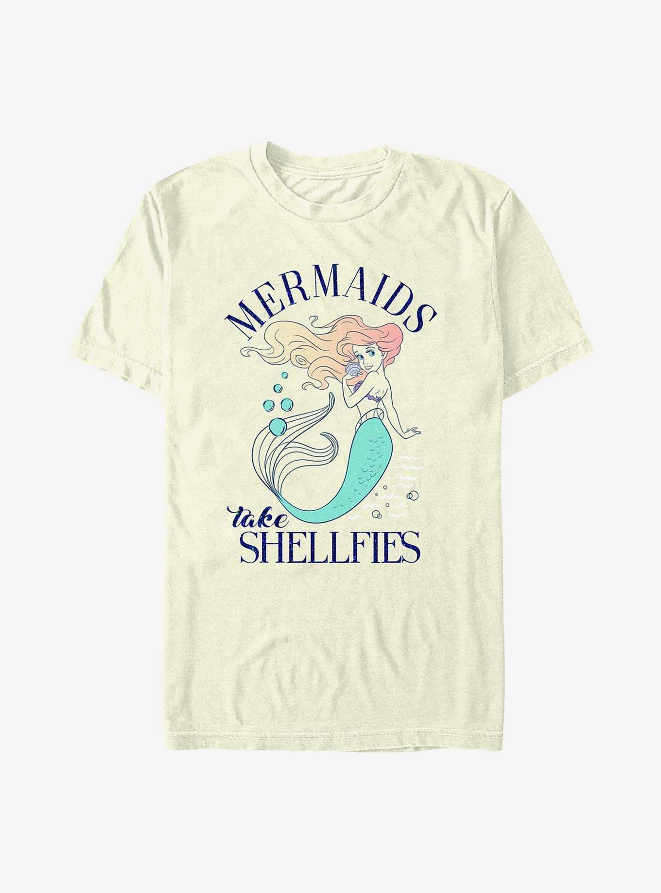 Disney The Little Mermaid Mermaids Take Shellfies T-Shirt, NATURAL, hi-res