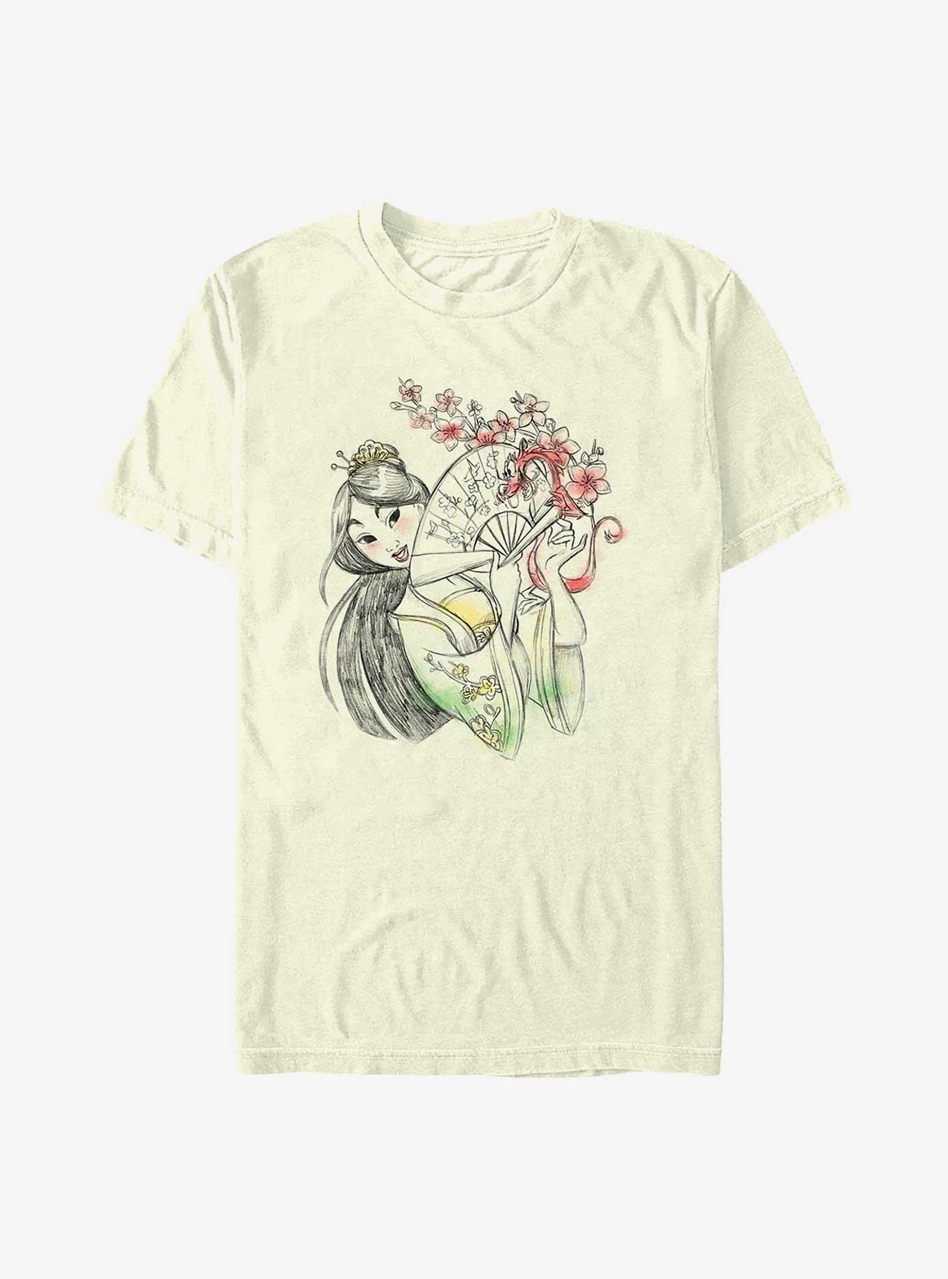 Disney Mulan Watercolor Sketch T-Shirt, NATURAL, hi-res