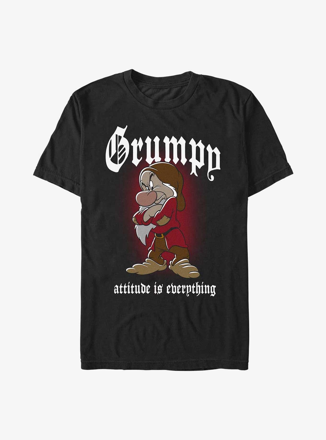 Disney Snow White and the Seven Dwarfs Grumpy Is My Attitude T-Shirt, BLACK, hi-res