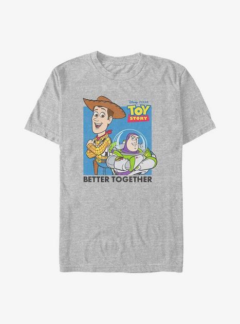 Disney Pixar Toy Story Woody and Buzz Better Together T-Shirt - GREY ...