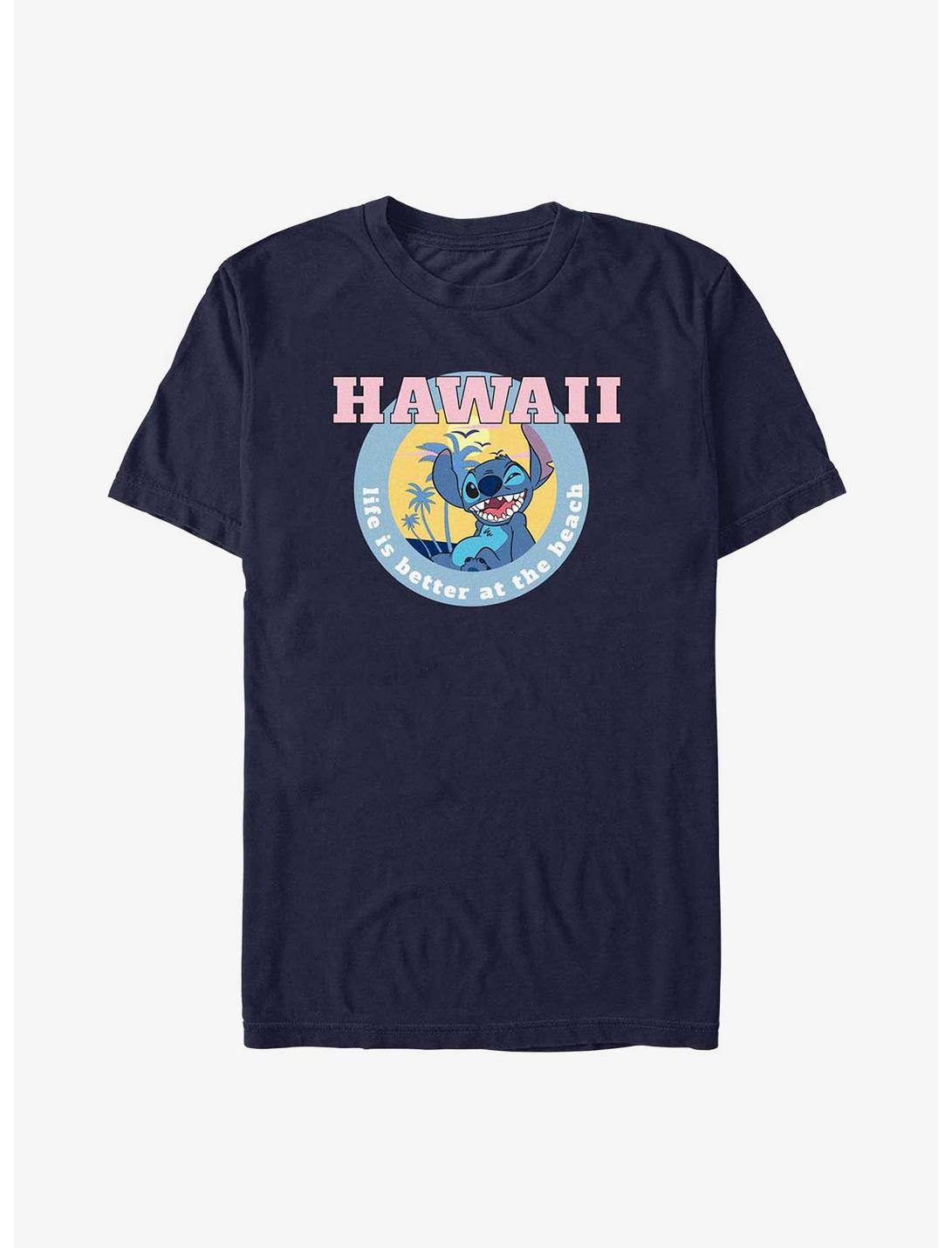 Disney Lilo & Stitch Hawaii Life At The Beach T-Shirt, NAVY, hi-res