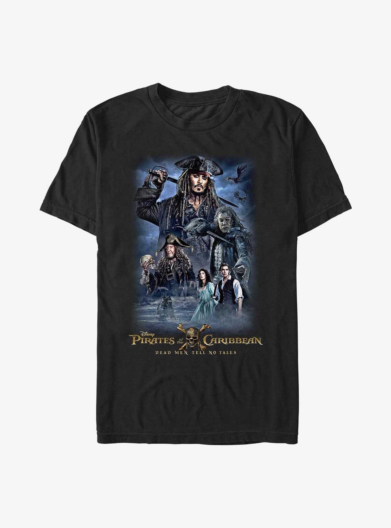 Disney Pirates of the Caribbean Dead Men Tell No Tales Poster T-Shirt, BLACK, hi-res
