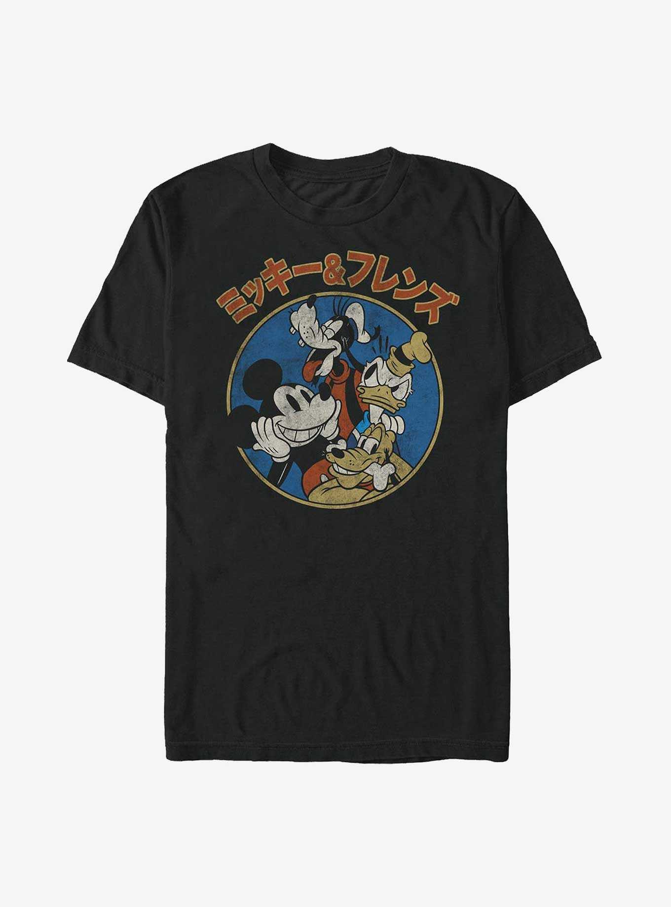 Disney Mickey Mouse Mickey Friends Kanji Retro T-Shirt, , hi-res
