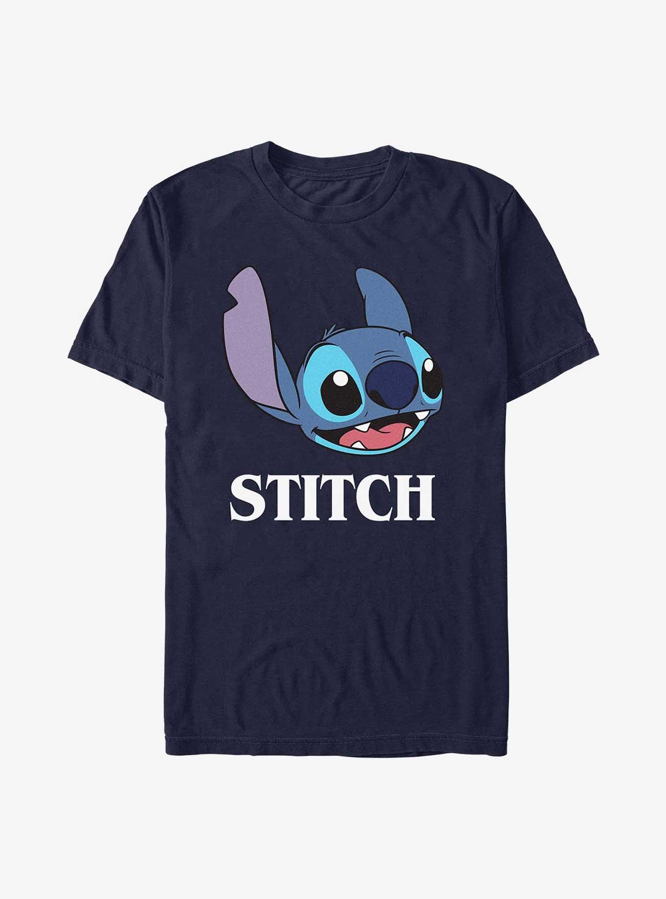 Disney Lilo & Stitch Surprised Stitch T-Shirt, NAVY, hi-res