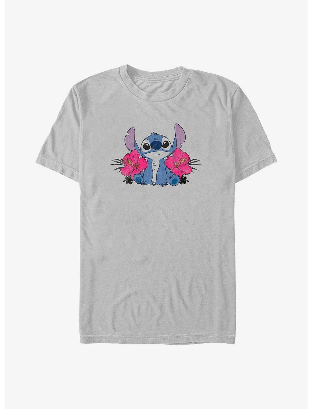 Disney Lilo & Stitch Stitch Hibiscus T-Shirt, SILVER, hi-res