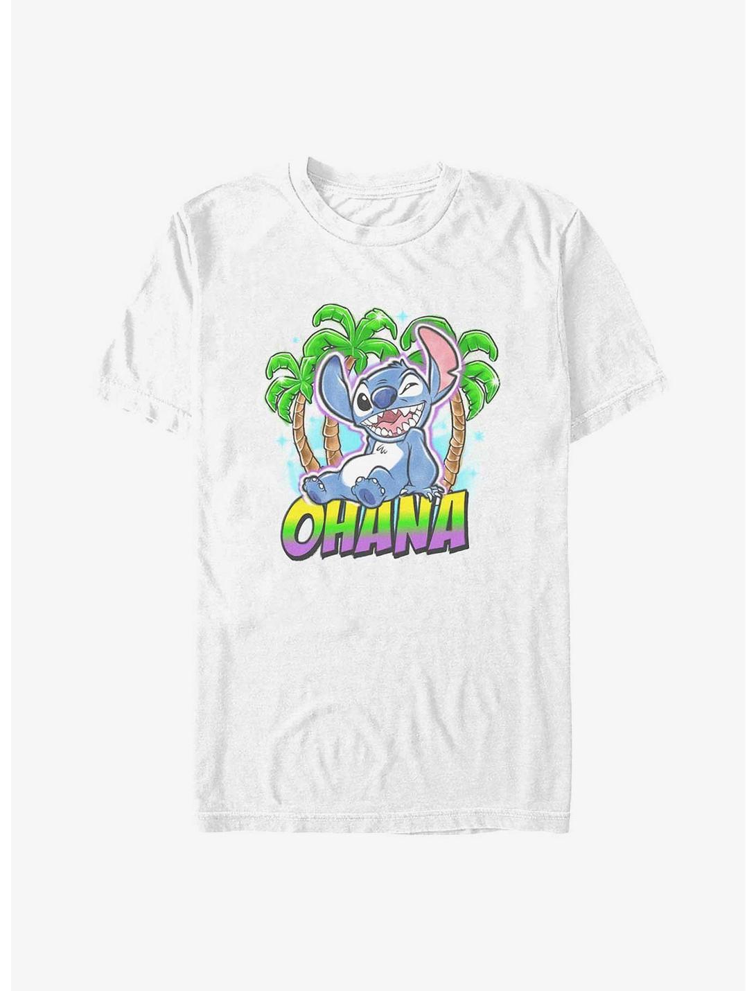 Disney Lilo & Stitch Stitch Ohana Airbrush T-Shirt, WHITE, hi-res