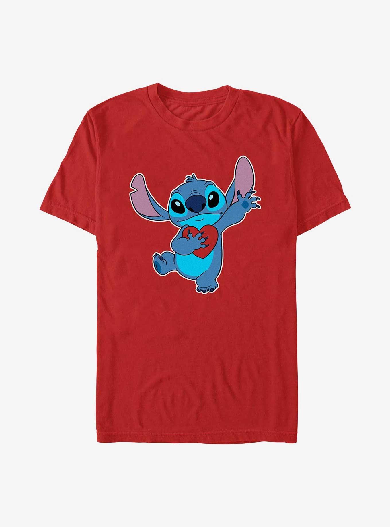 Disney Lilo & Stitch Ohana Heart T-Shirt, RED, hi-res