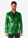 Sequins Green Coat, GREEN, hi-res