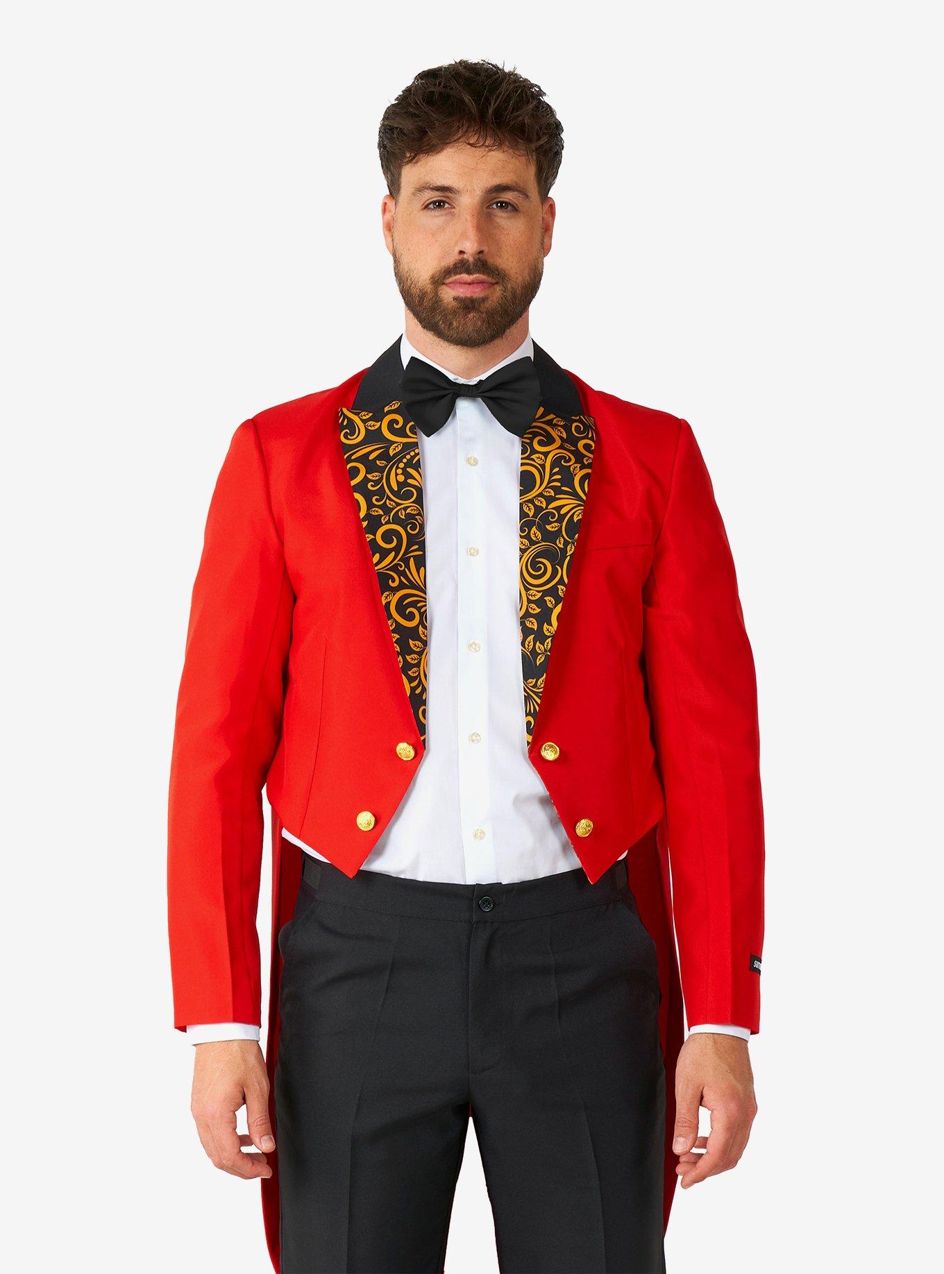 Circus Tailcoat Suit Red Tuxedo Costume, , hi-res