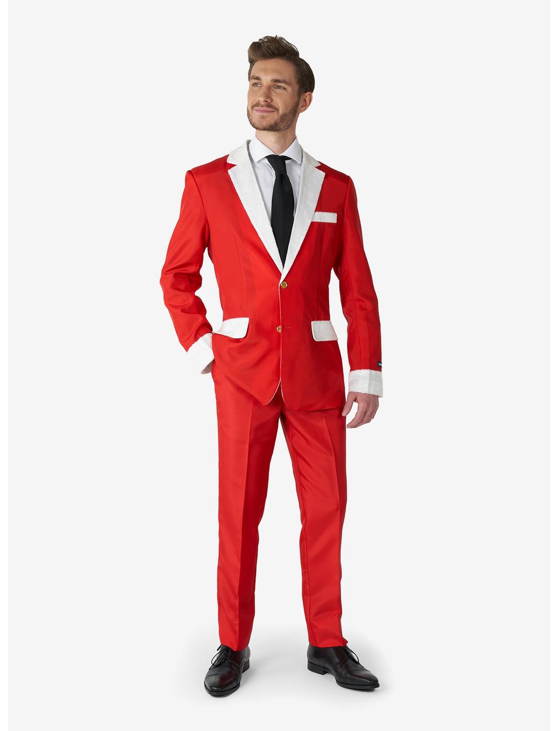 Santa Faux Fur Suit, RED, hi-res
