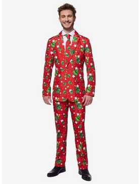 Christmas Trees Stars Red Suit, , hi-res