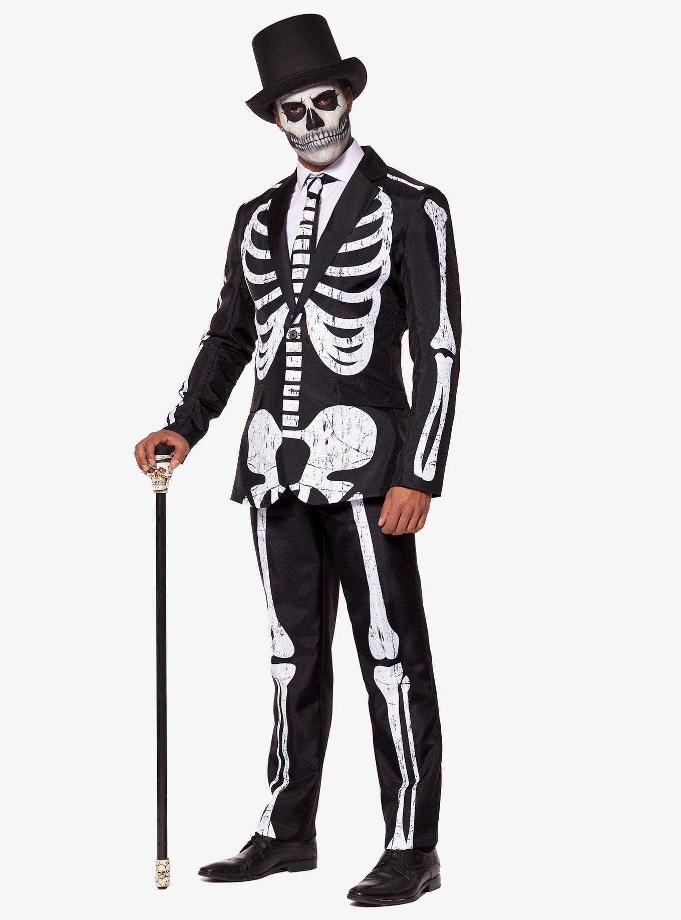 Skeleton Grunge Black Suit, BLACK, hi-res