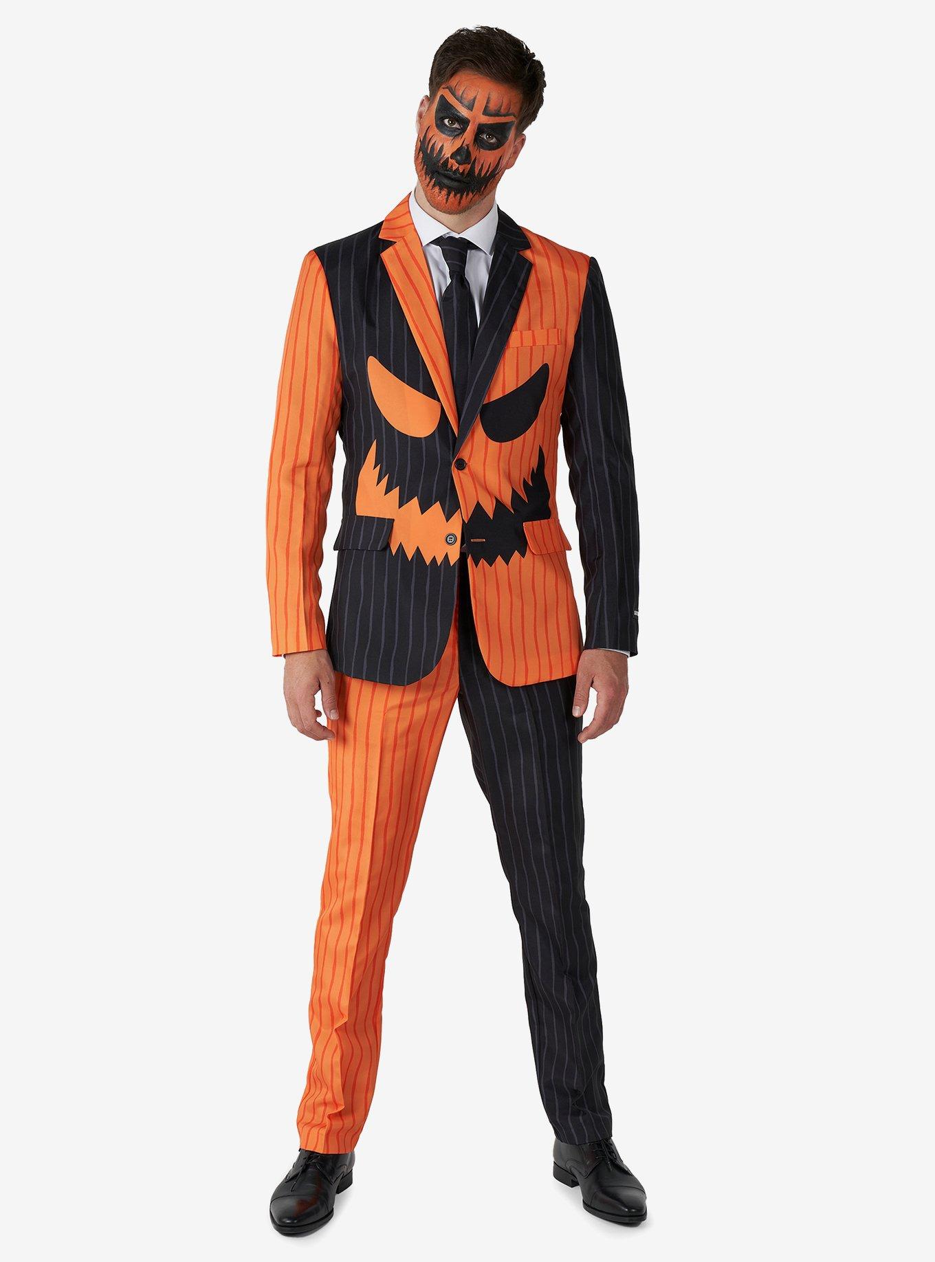 Jack-O Pinstripe Black Suit, , hi-res