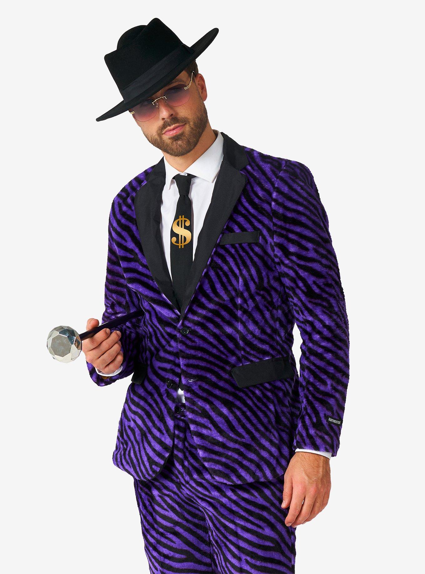 Pimp Faux Fur Purple Suit, PURPLE, hi-res