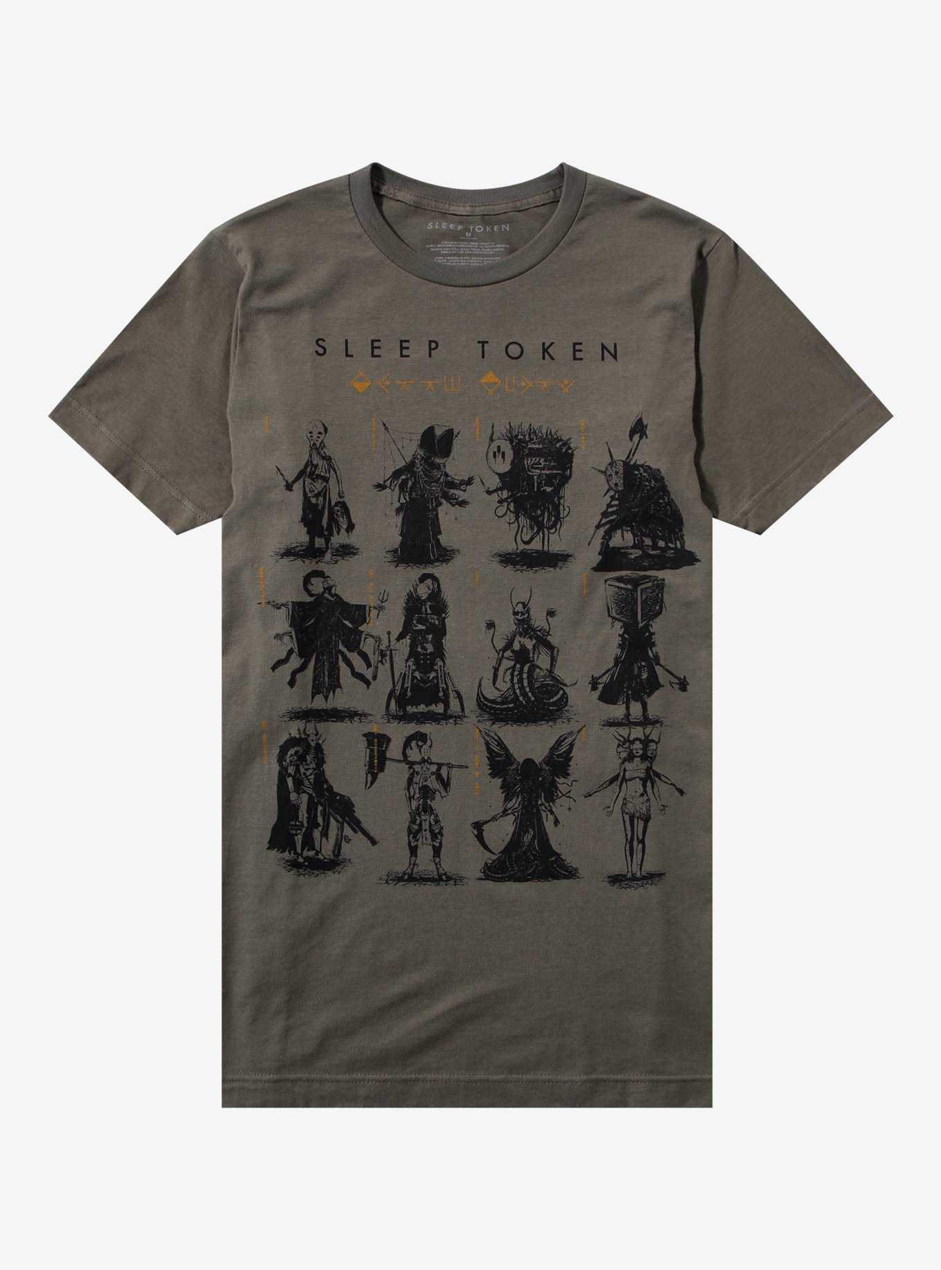 Sleep Token Character Grid Boyfriend Fit Girls T-Shirt, , hi-res