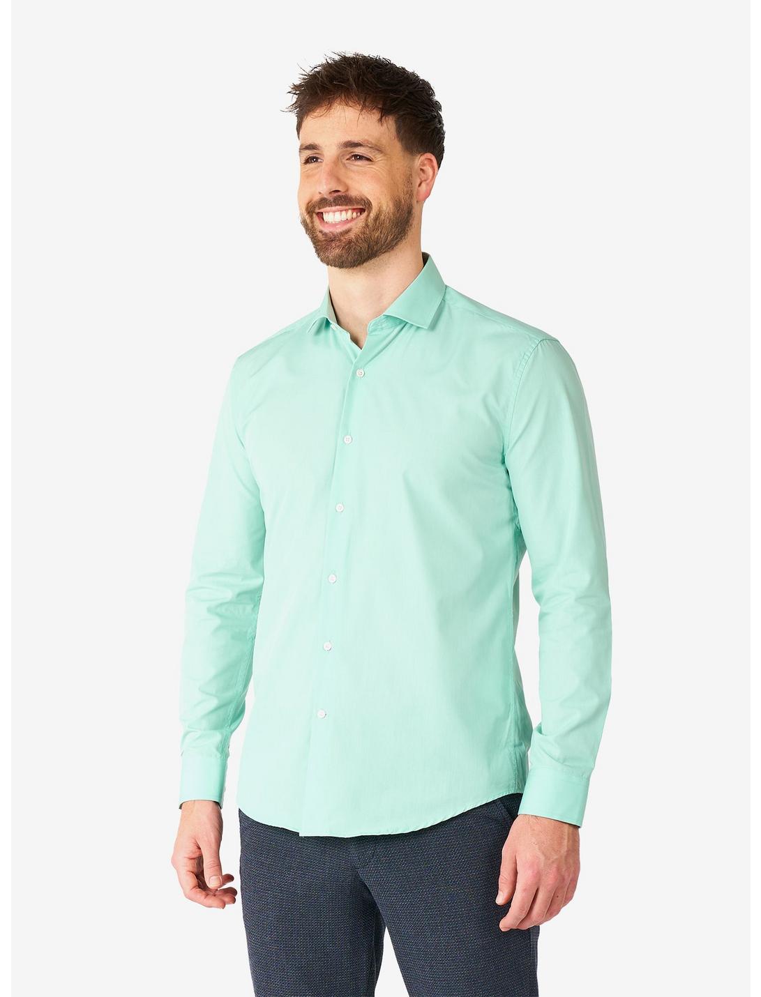 Magic Mint Long Sleeve Button-Up Shirt, BLUE, hi-res