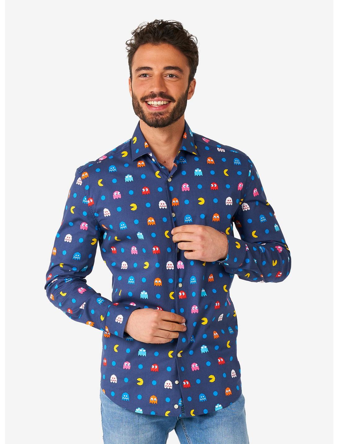 PAC-MAN Pixel Long Sleeve Button-Up Shirt, MULTI, hi-res