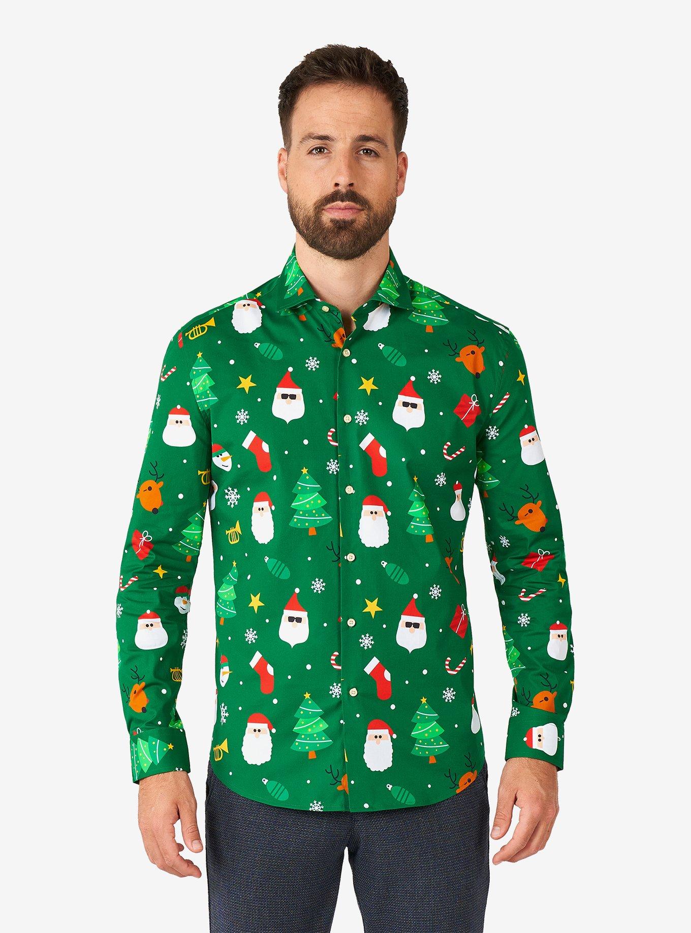 Festivity Green Long Sleeve Button-Up Shirt, , hi-res