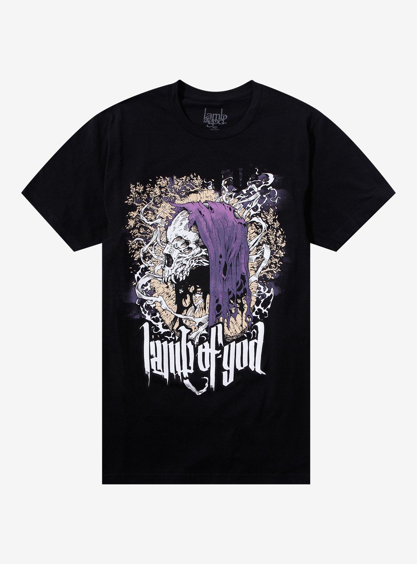 Lamb Of God Hooded Skeleton T-Shirt, BLACK, hi-res