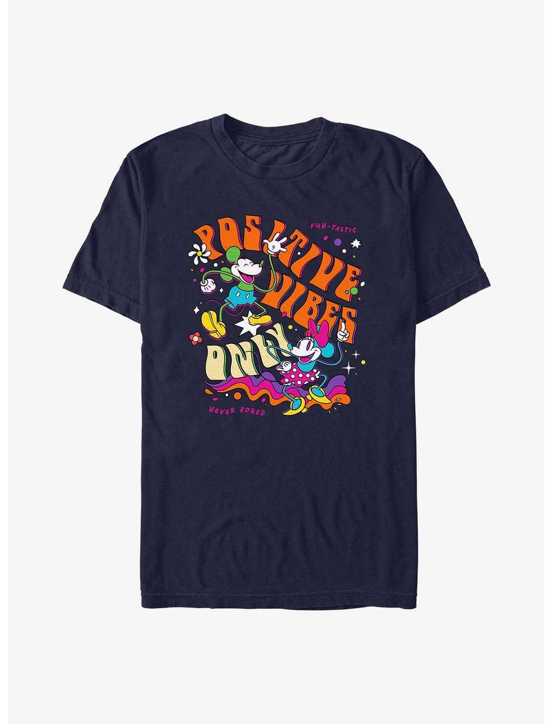 Disney Mickey Mouse & Friends Positive Vibes T-Shirt, NAVY, hi-res
