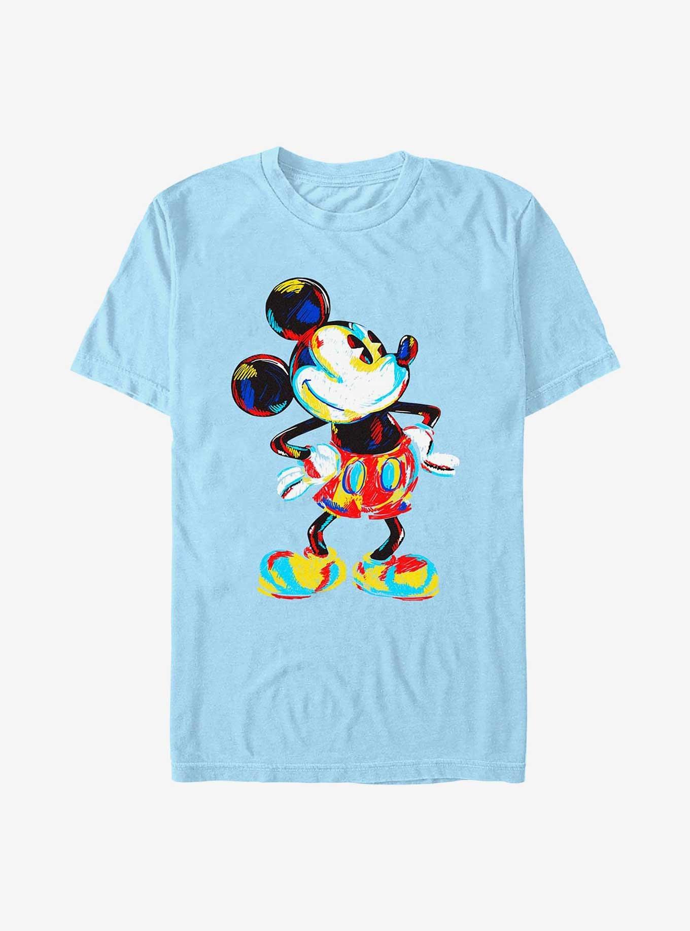 Disney Mickey Mouse Impressionist Mickey T-Shirt, LT BLUE, hi-res