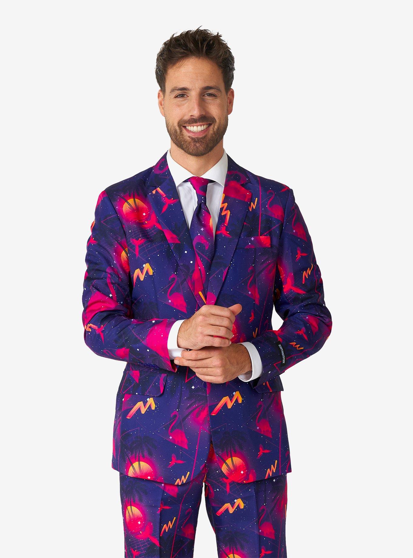Retro Neon Navy Suit, , hi-res