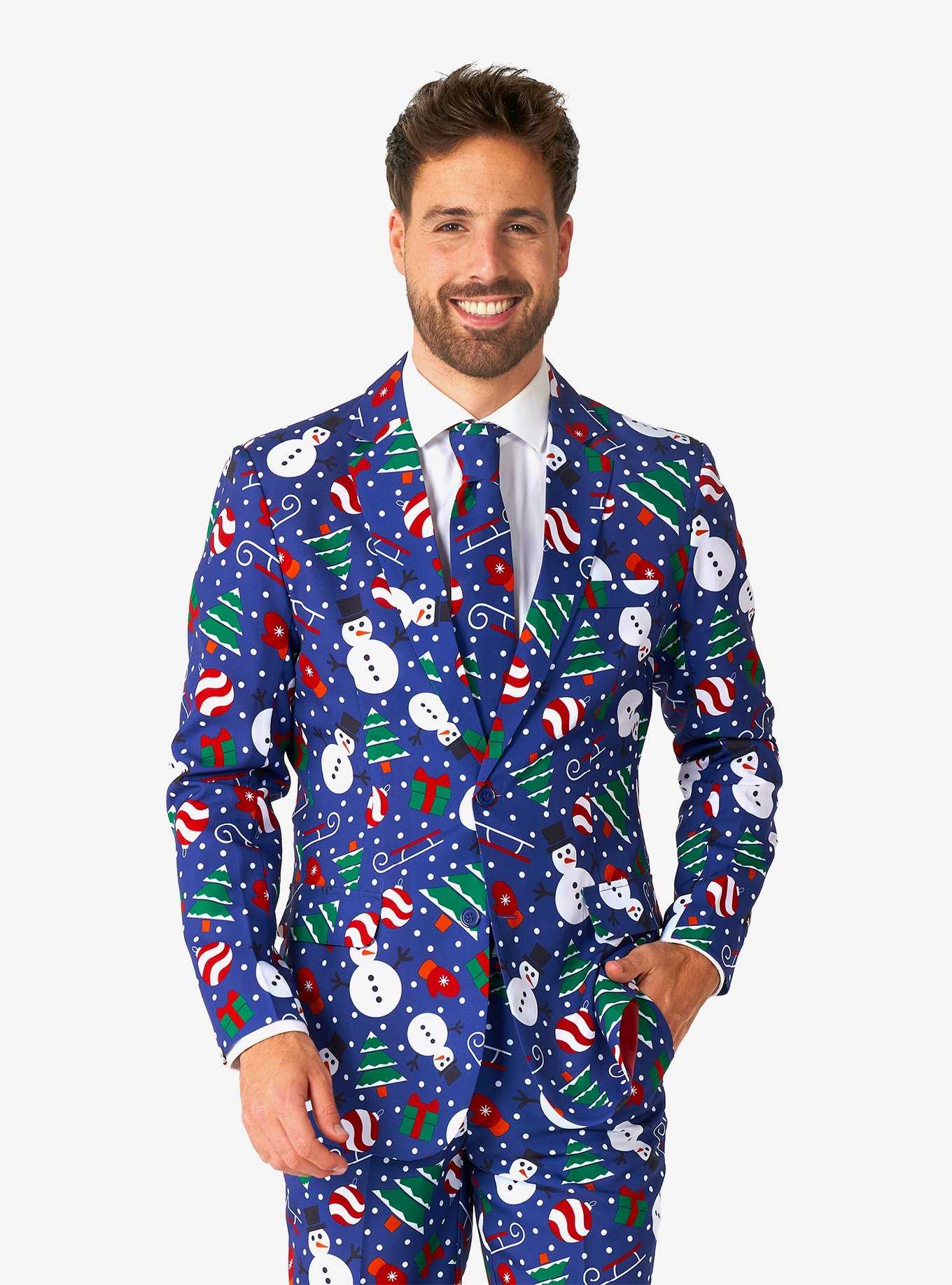Christmas Snowman Blue Suit, , hi-res