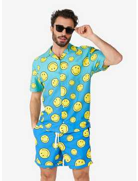 Smiley Summer Fade Button-Up Shirt and Shorts Summer Set, , hi-res