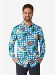 October Check Blue Long Sleeve Button-Up Shirt, MULTI, hi-res