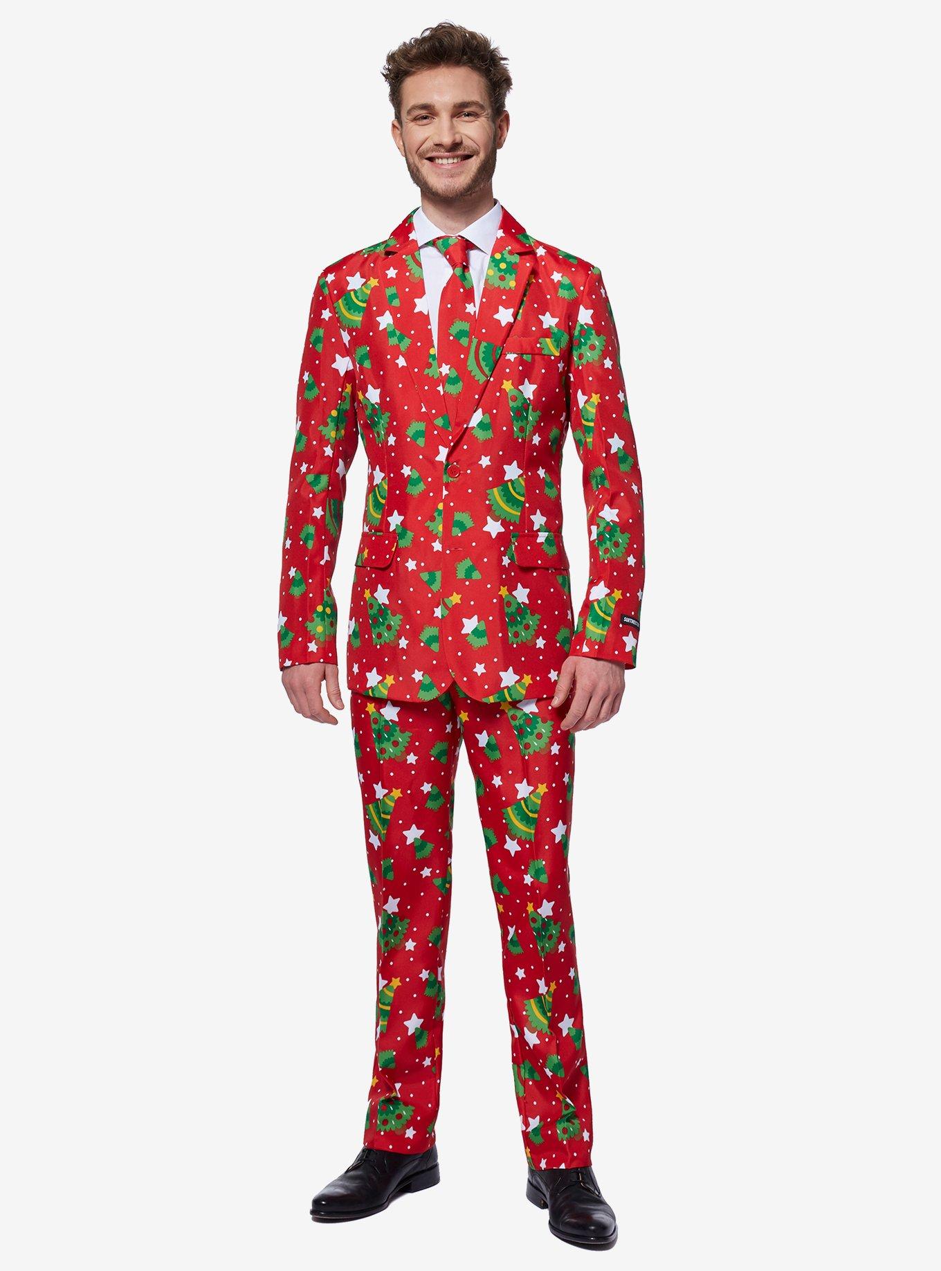 Christmas Trees Stars Red Suit, , hi-res