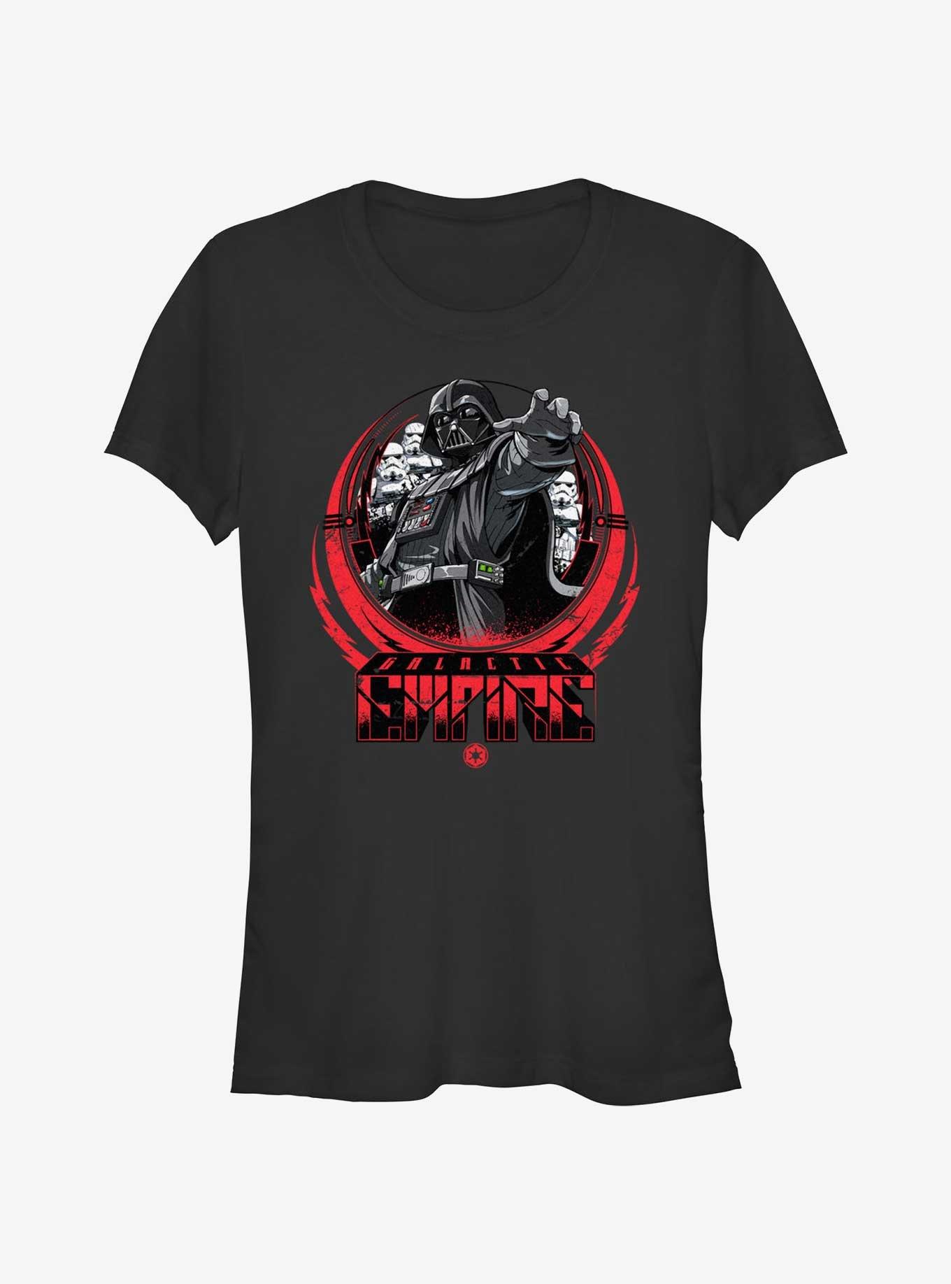 Star Wars Year of the Dark Side Galactic Empire Lockup Girls T-Shirt, BLACK, hi-res