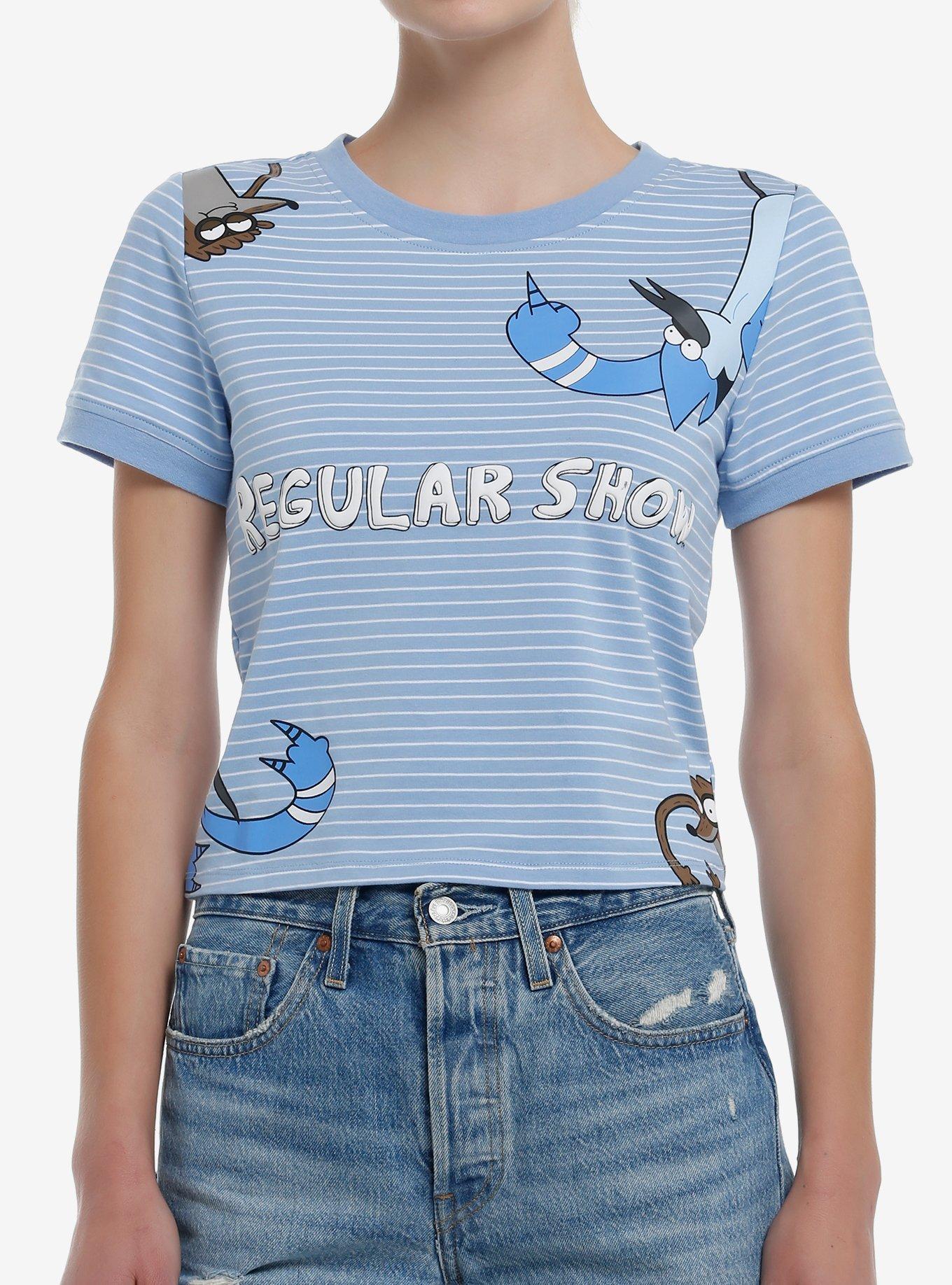 Regular Show Mordecai & Rigby Stripe Girls Baby T-Shirt, MULTI, hi-res