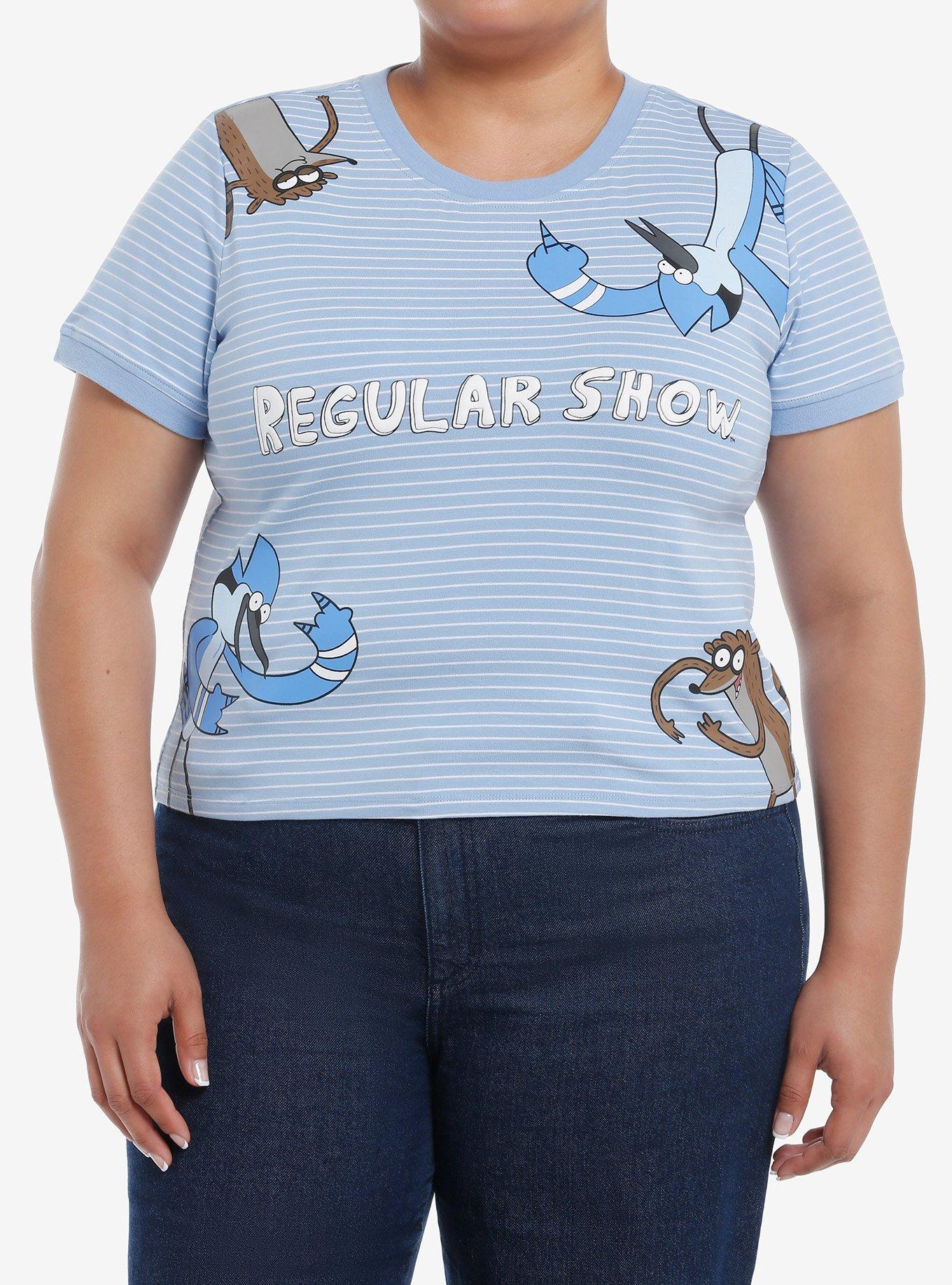 Regular Show Mordecai & Rigby Stripe Girls Baby T-Shirt Plus Size, , hi-res