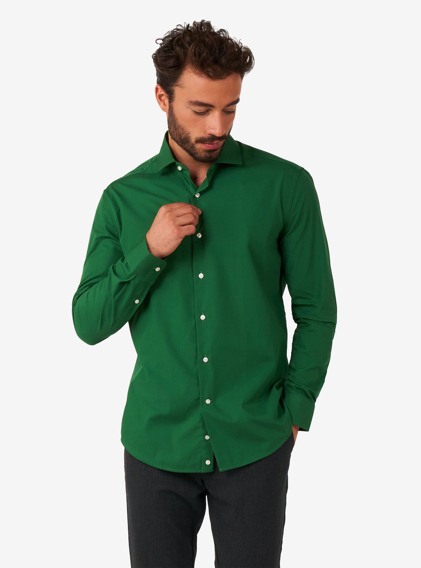 Glorious Green Long Sleeve Button-Up Shirt, GREEN, hi-res