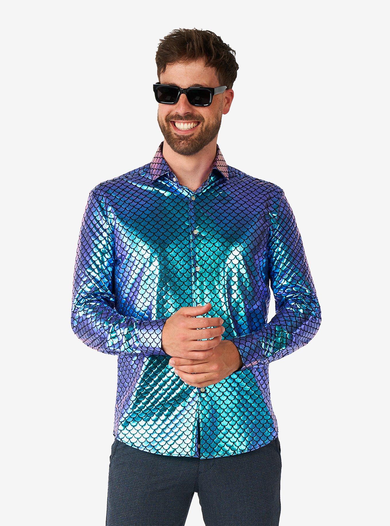 Fancy Fish Long Sleeve Button-Up Shirt, MULTI, hi-res