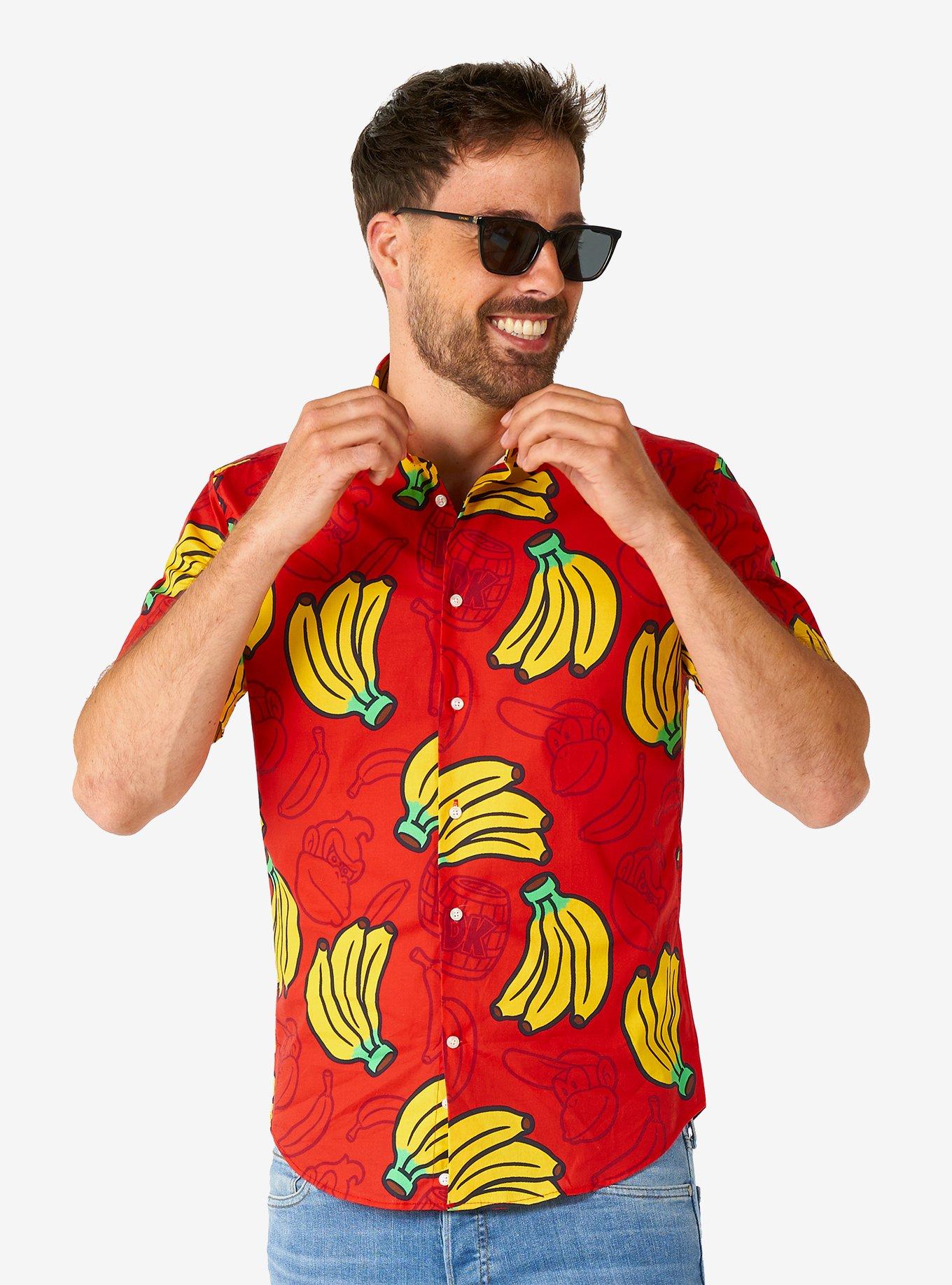 Donkey Kong Short Sleeve Button-Up Shirt, MULTI, hi-res