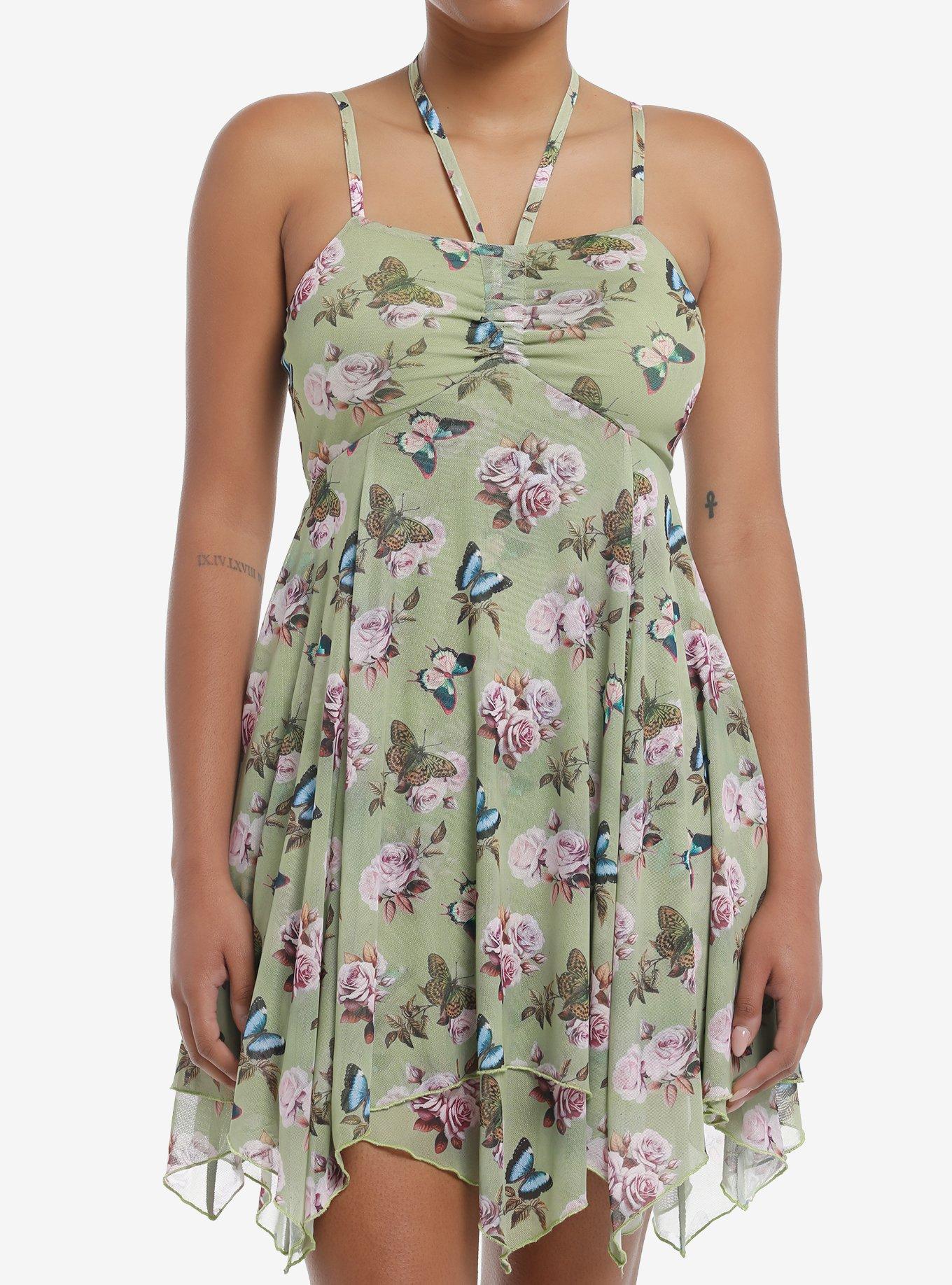 Thorn & Fable Butterfly Rose Hank Hem Dress, PINK, hi-res