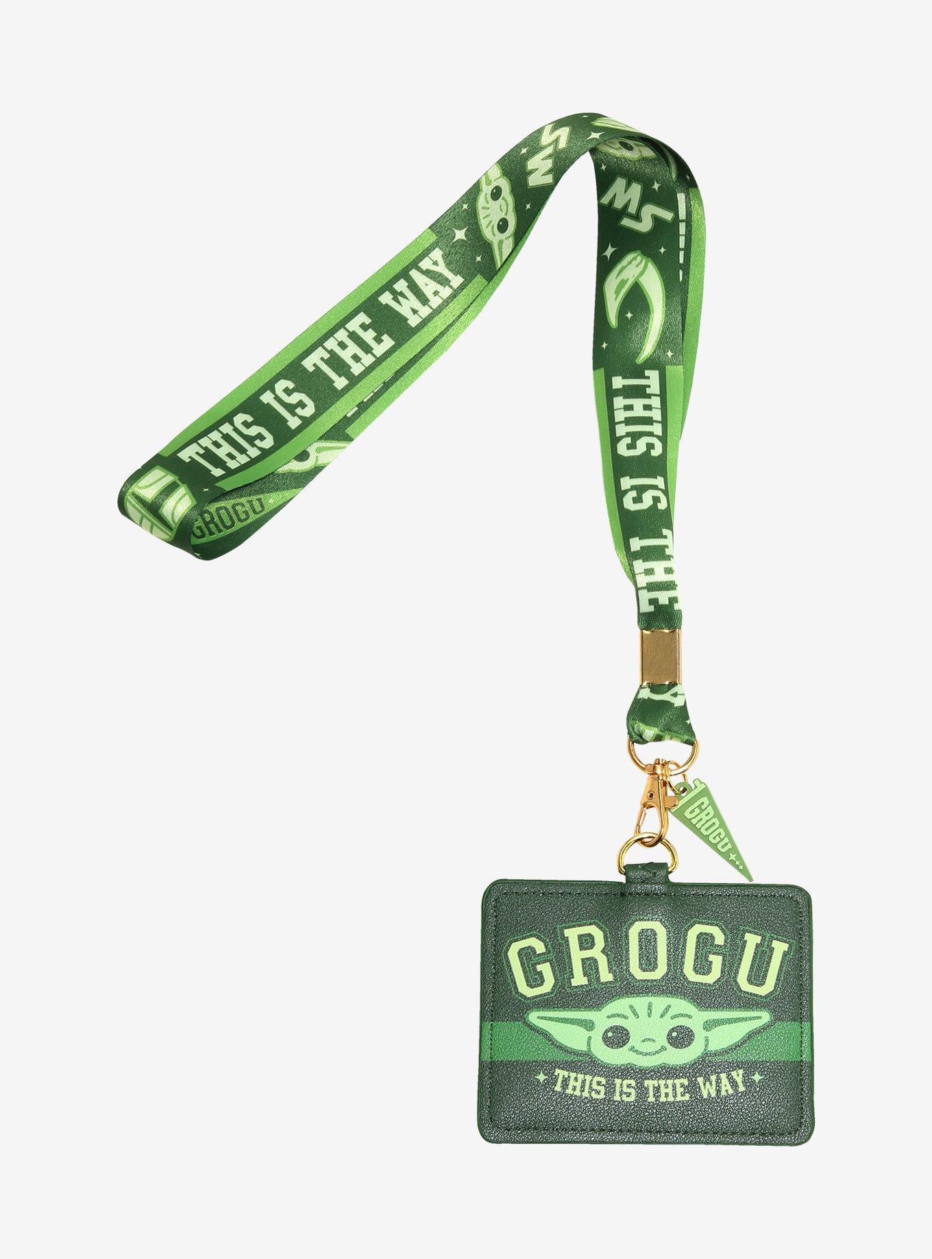 Star Wars The Mandalorian Grogu Varsity Allover Print Lanyard - BoxLunch Exclusive, , hi-res