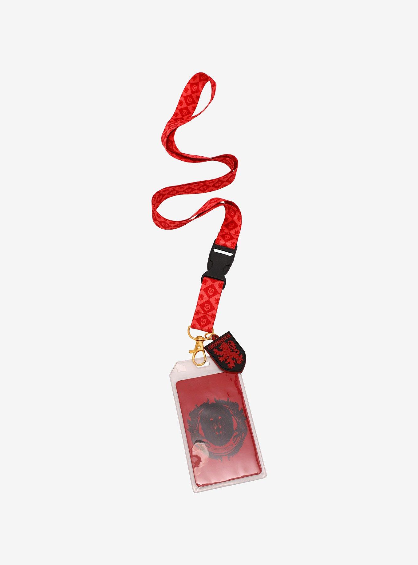 Harry Potter Gryffindor Crest Allover Print Lanyard - BoxLunch Exclusive, , hi-res