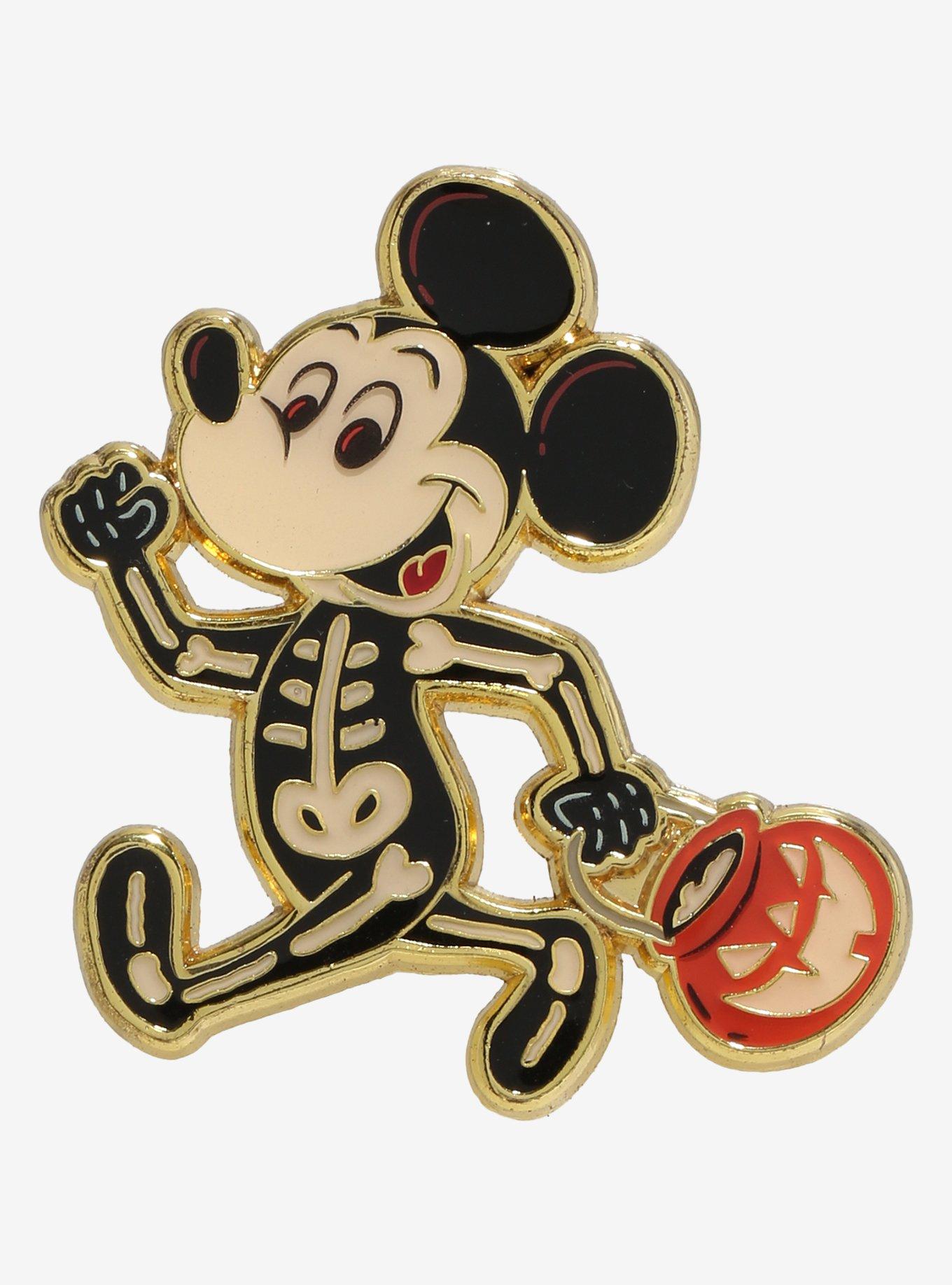 Loungefly Disney Mickey Mouse Skeleton Trick or Treat Enamel Pin — BoxLunch Exclusive, , hi-res