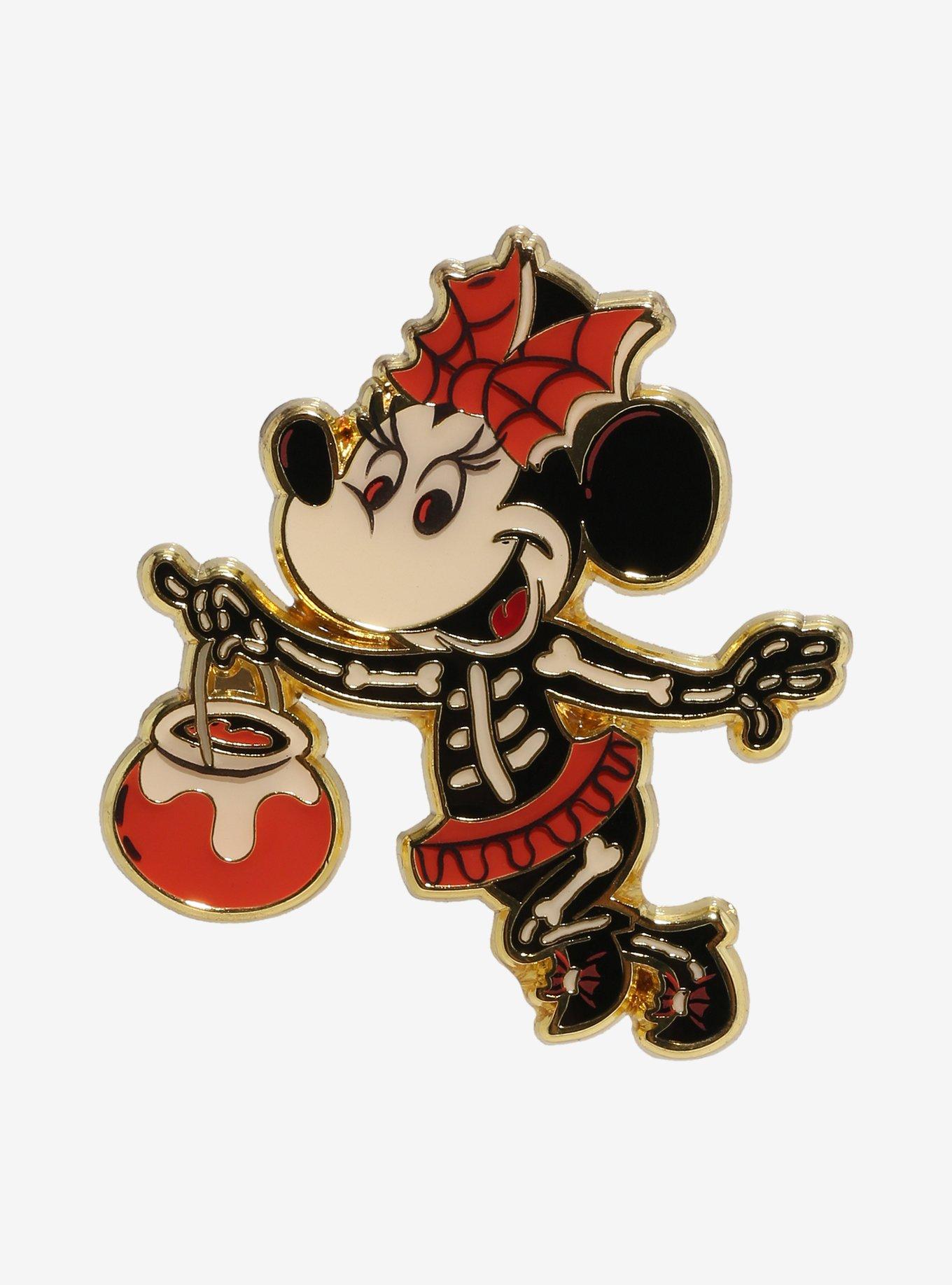 Loungefly Disney Minnie Mouse Skeleton Trick or Treat Enamel Pin — BoxLunch Exclusive, , hi-res