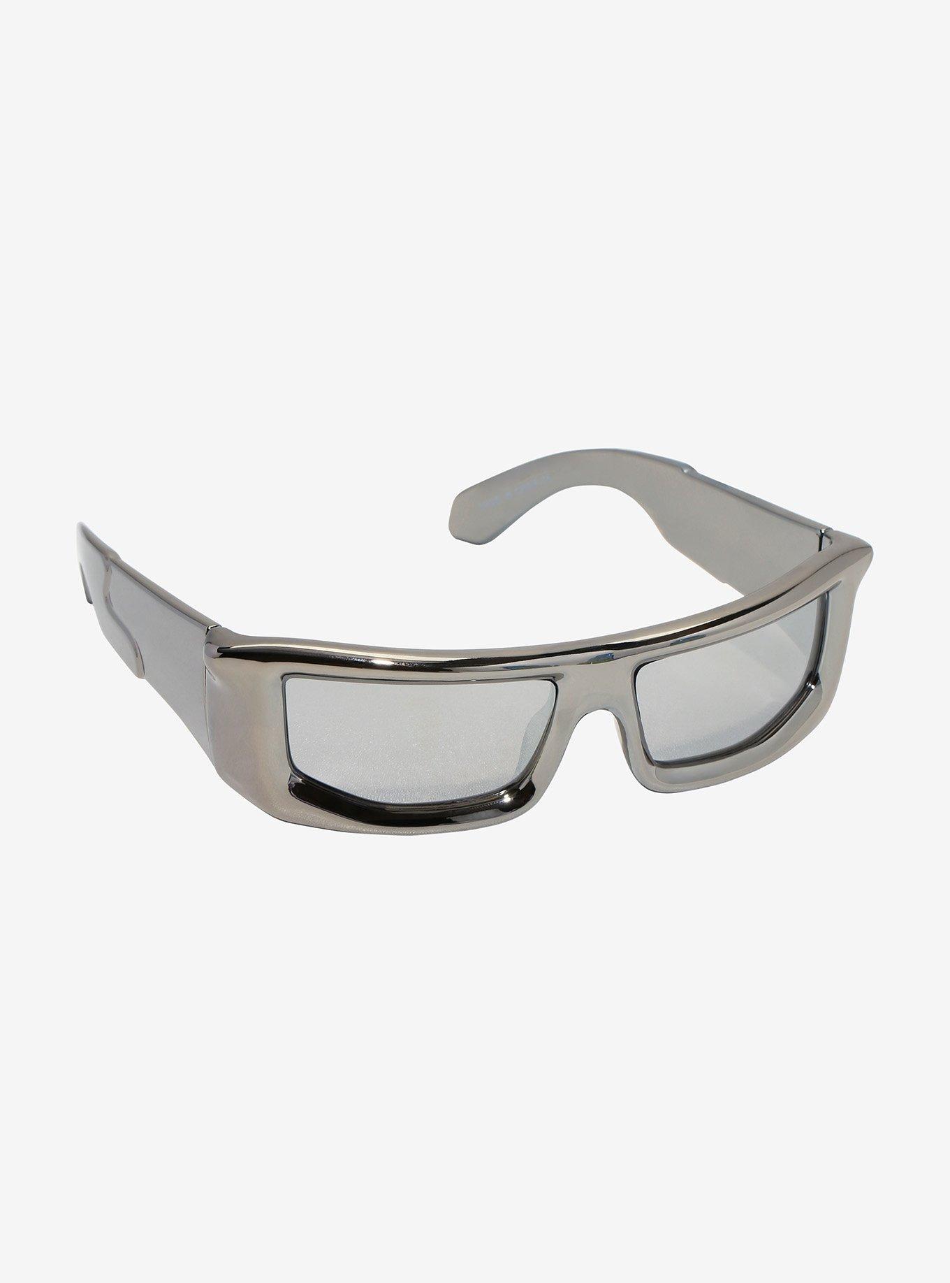 Silver Y2K Sunglasses, , hi-res