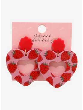 Sweet Society Strawberry Heart Drop Earrings, , hi-res