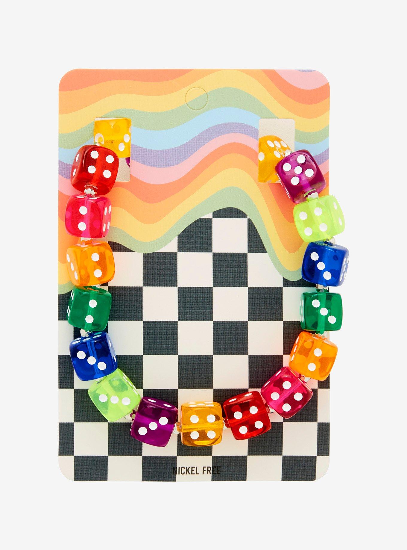 Rainbow Dice Charm Necklace, , hi-res