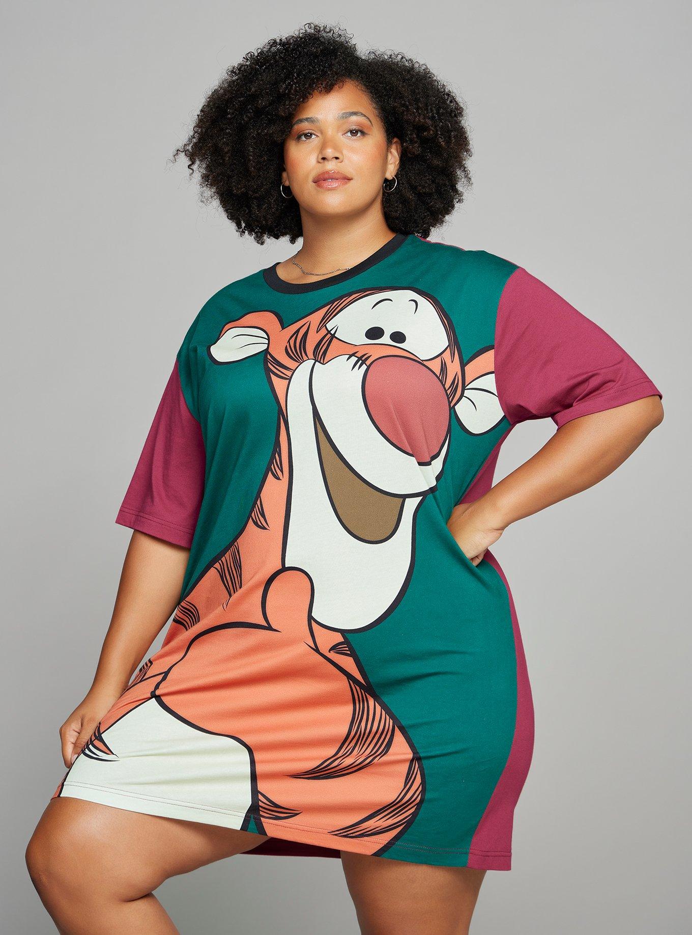 Disney Winnie the Pooh Tigger Plus Size T-Shirt Dress — BoxLunch Exclusive, PLUM, hi-res