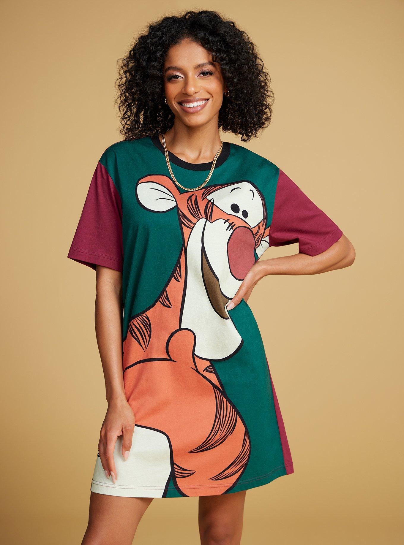 Disney Winnie the Pooh Tigger Oversized T-Shirt Dress &mdash; BoxLunch Exclusive, PLUM, hi-res