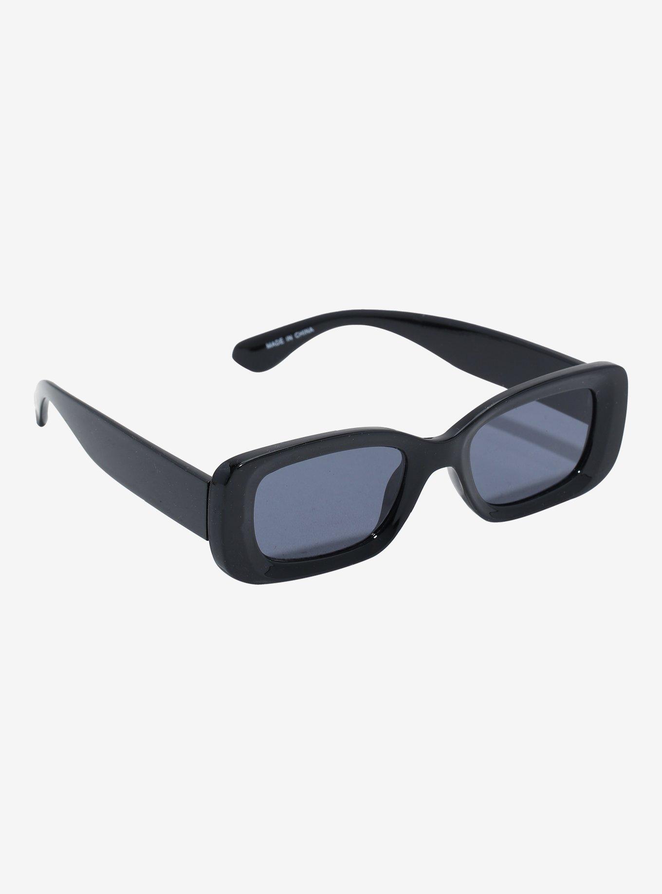 Black Rectangle Sunglasses, , hi-res